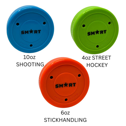 Smarthockey MAXX Shooting, Training & Street Hockey Pucks 10oz, 6oz, 4oz