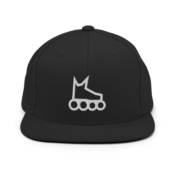 Skate Icon White Snapback Hat