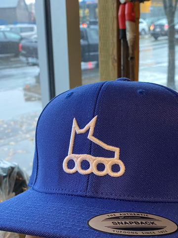 Skate Icon White Snapback Hat