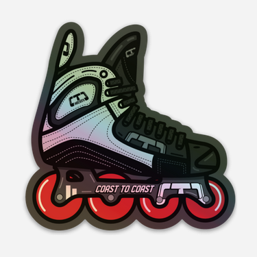 Holographic Retro Roller Hockey Skate Stickers by Tony Headrick