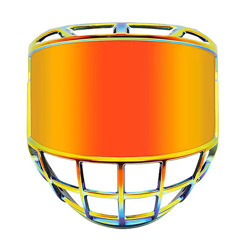 Colored Bubbles Chrome Hockey Face Shield